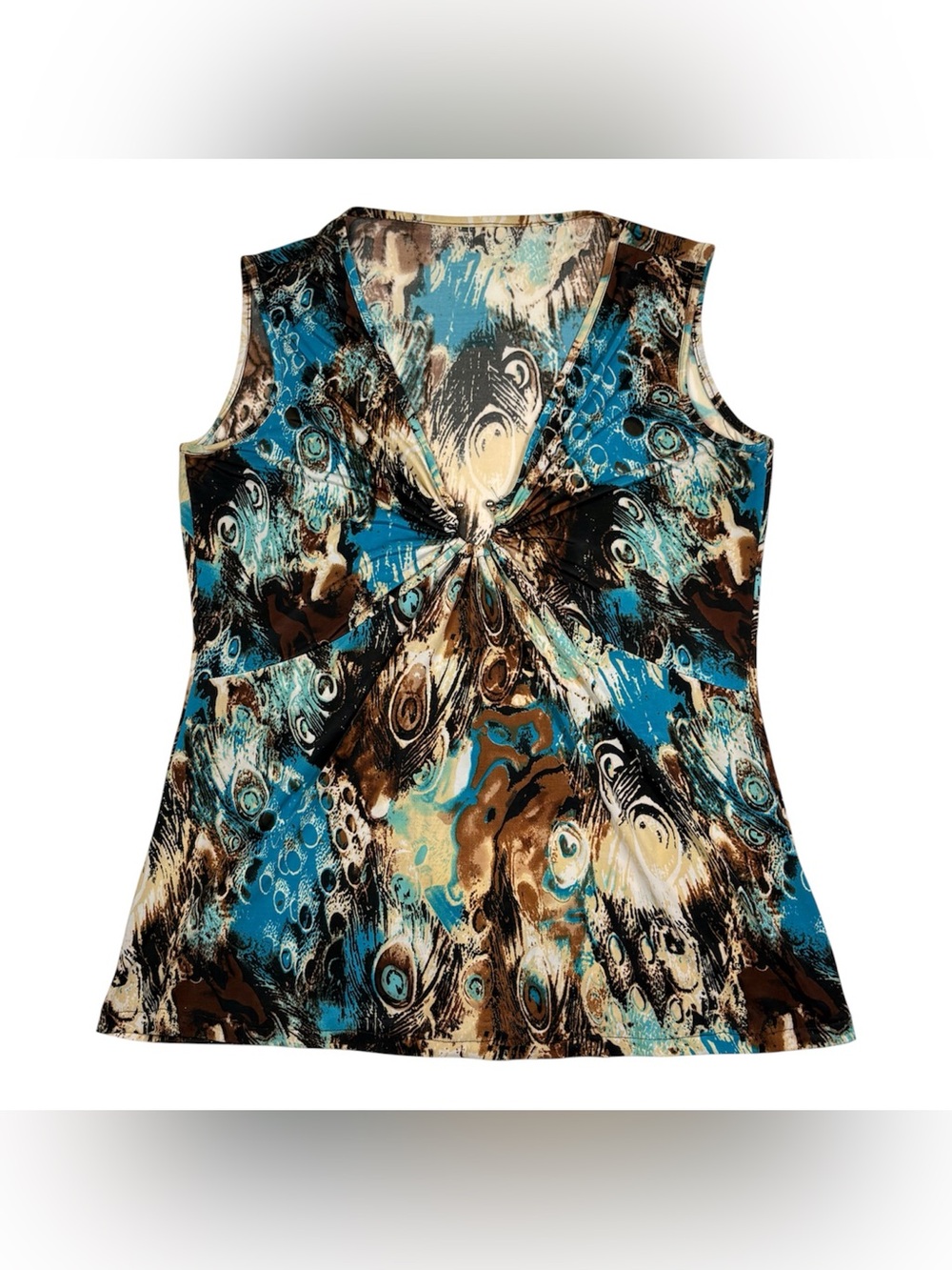 Y2K Abstract Print Sleeveless Top